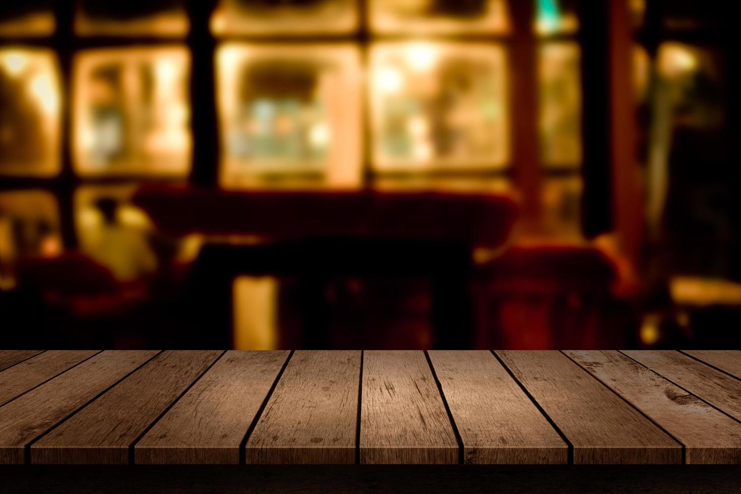 Table in a dark restaurant photo