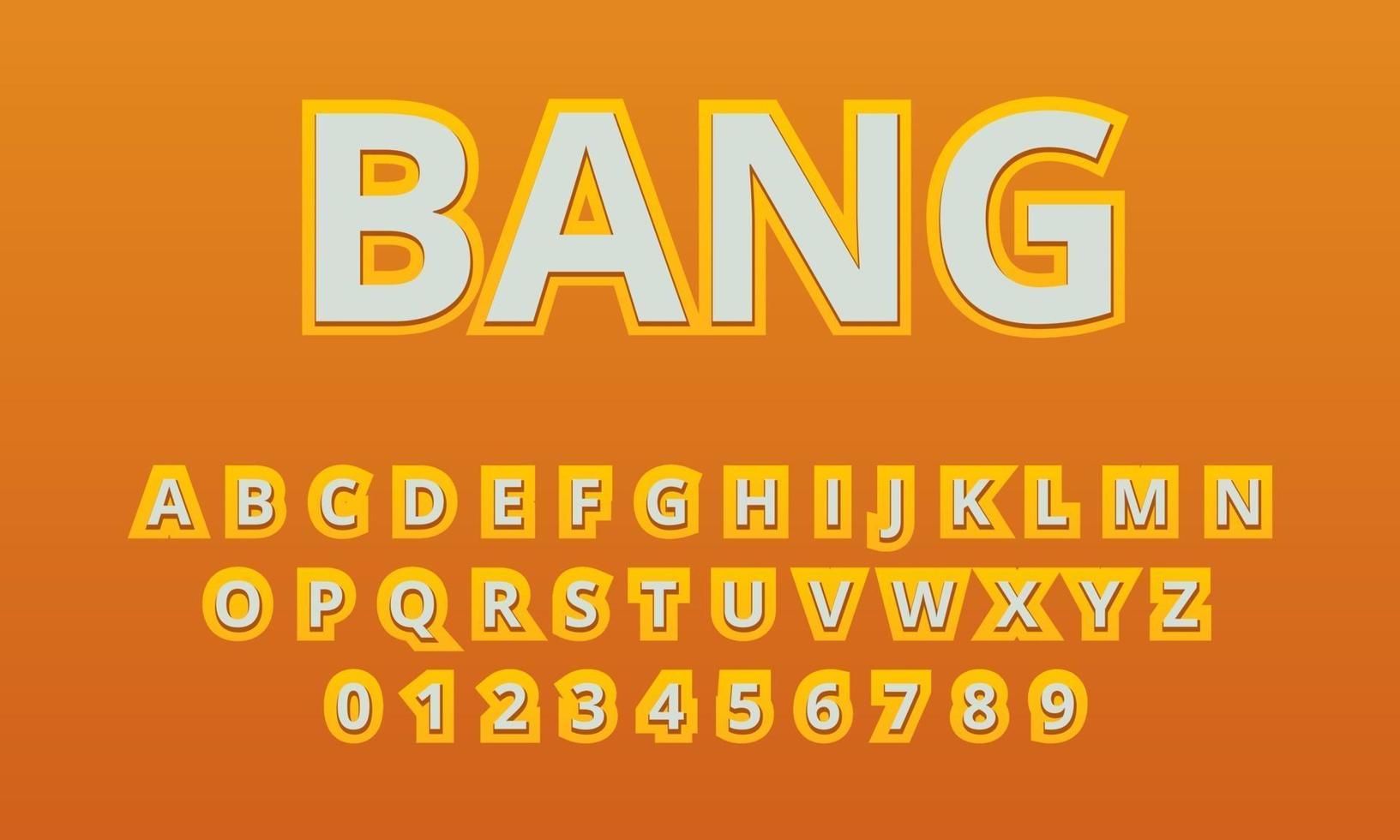 text effect bang font alphabet vector