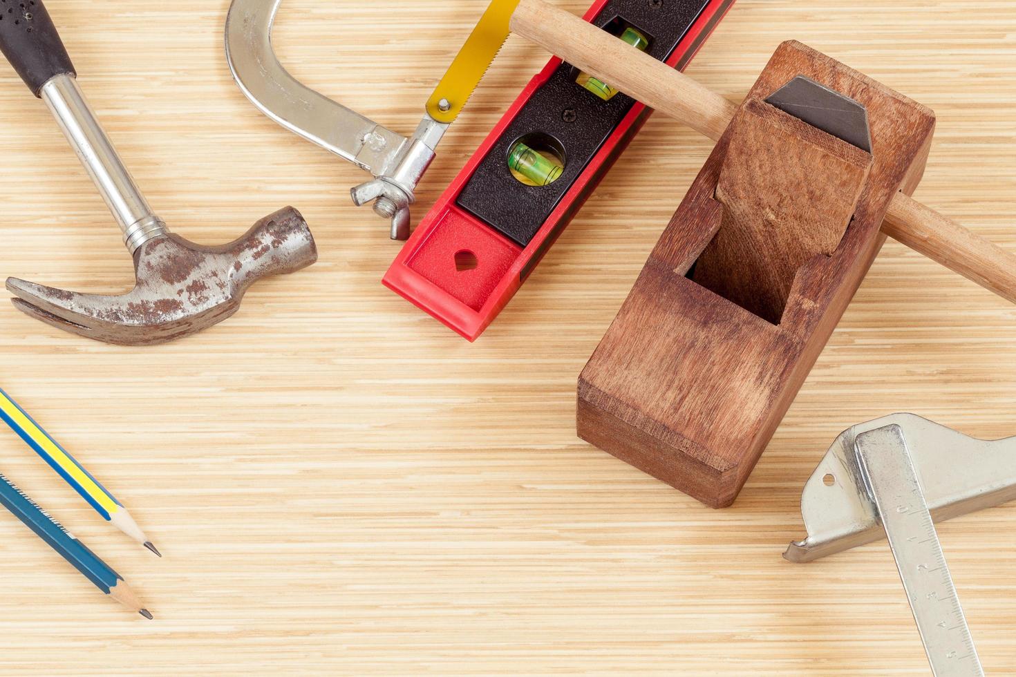 Carpenter tools on a table photo