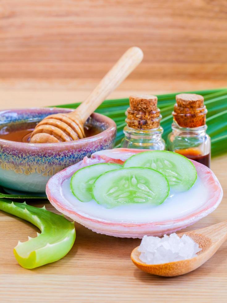 Cucumber facial mask photo