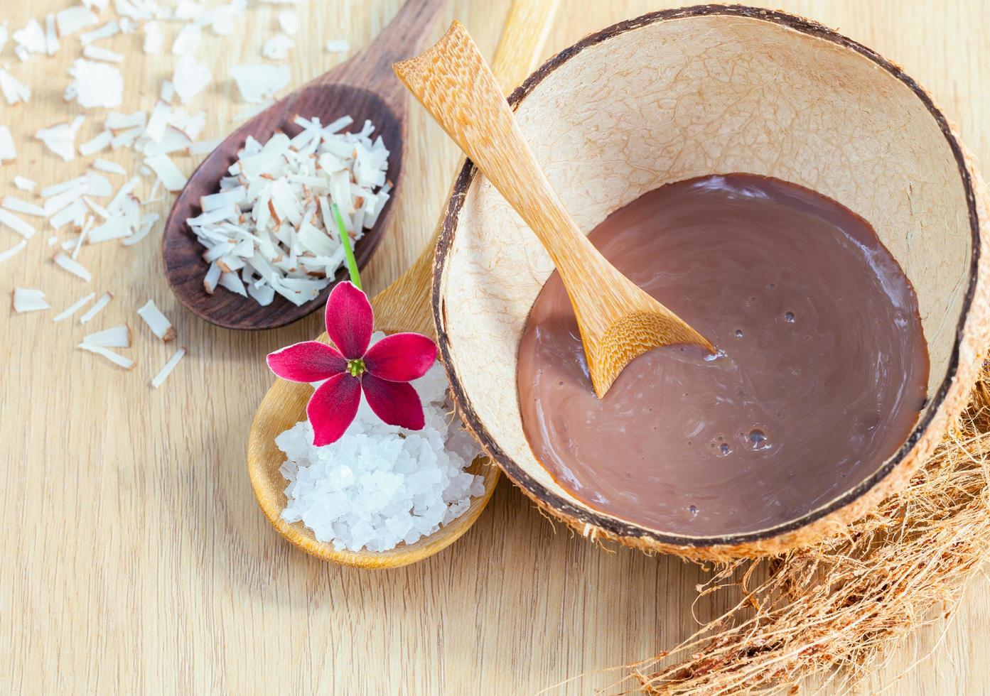 Natural spa scrub in a bowl photo