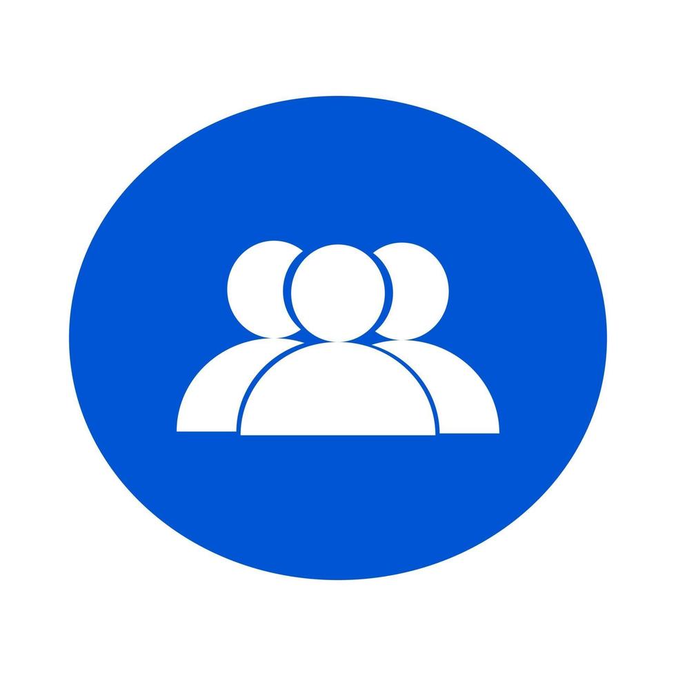 People icon in blue circle vector