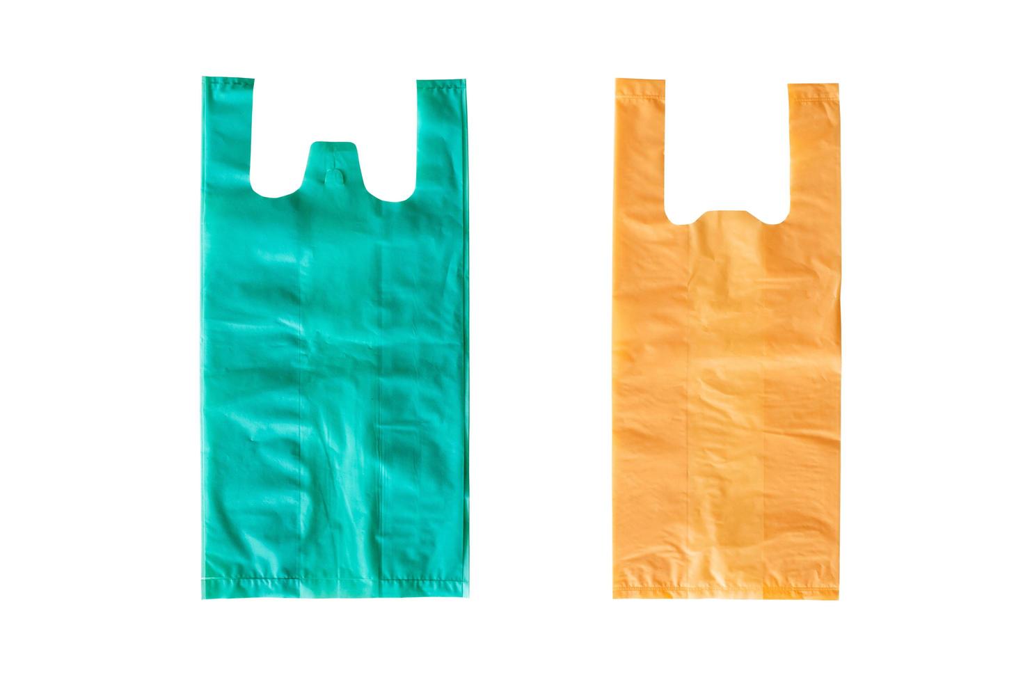 Plastic bags isolated on a white background, world environment concept photo