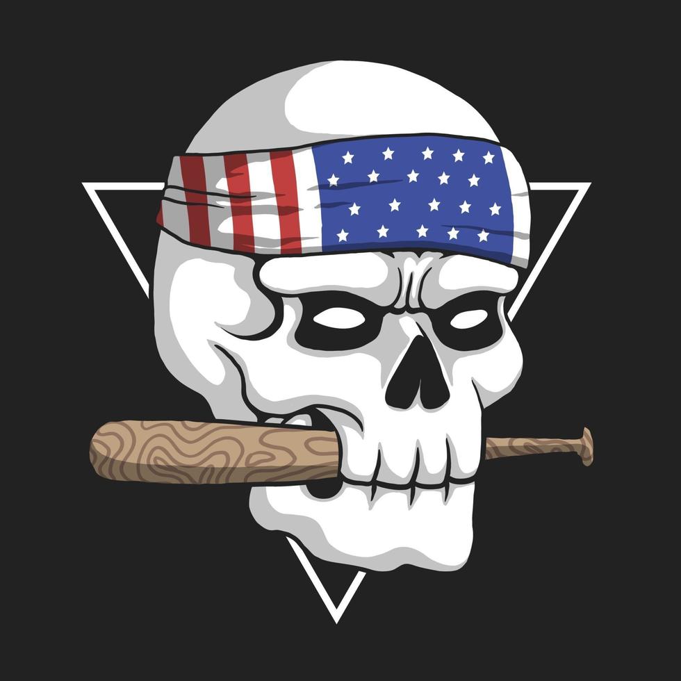 Skull USA gangster illustration vector