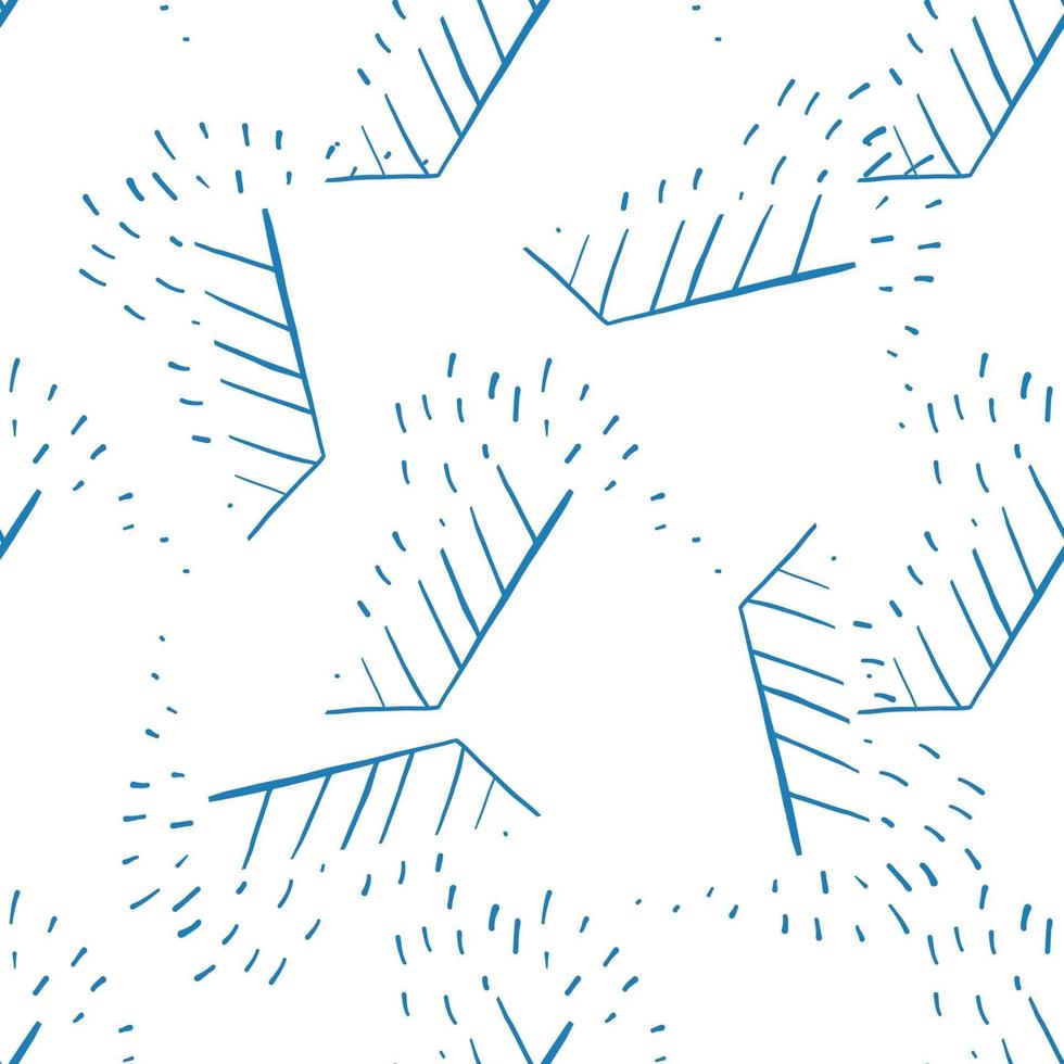 Vector seamless texture background pattern. Hand drawn, blue, white colors.
