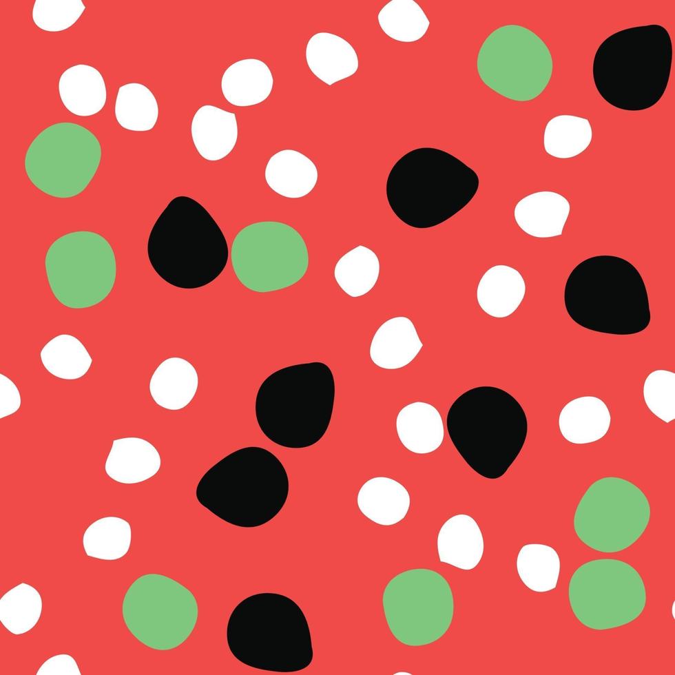 Vector seamless texture background pattern. Hand drawn, red, green