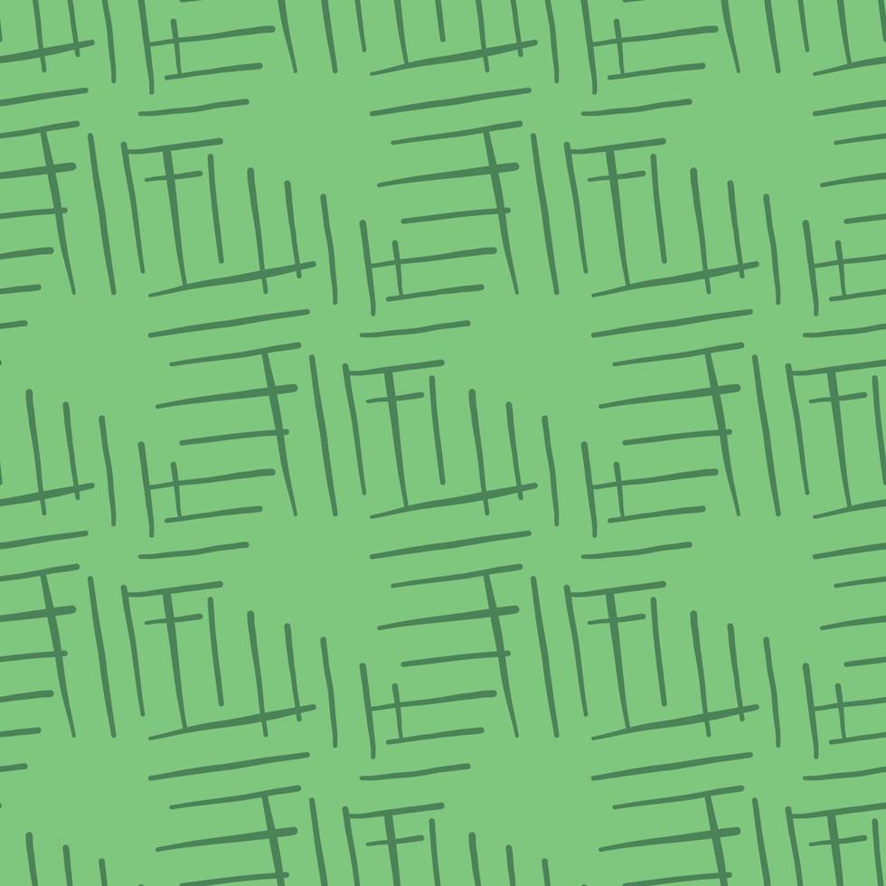 Vector seamless texture background pattern. Hand drawn, green colors.