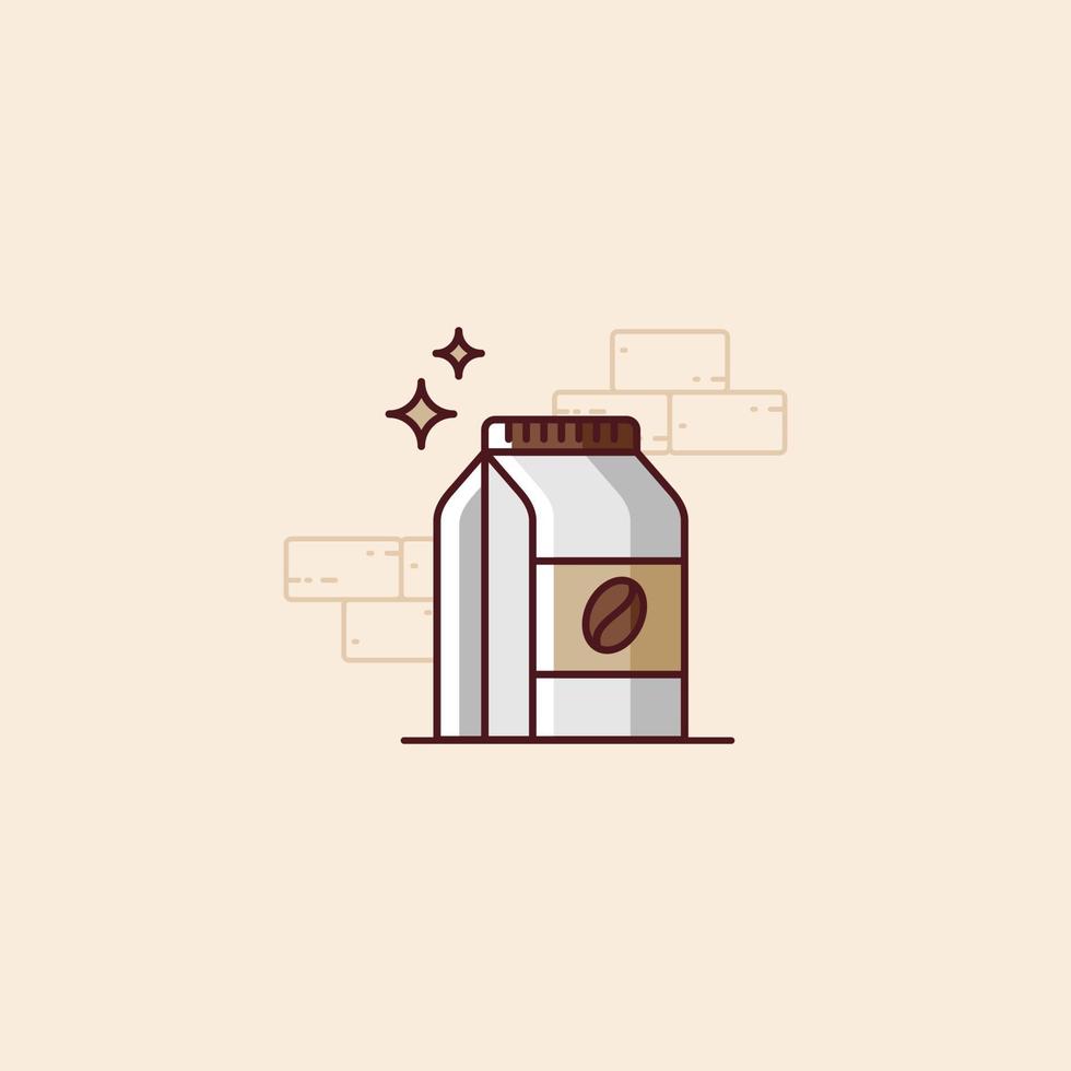 Illustration of a coffee beans packaging in flat style vector