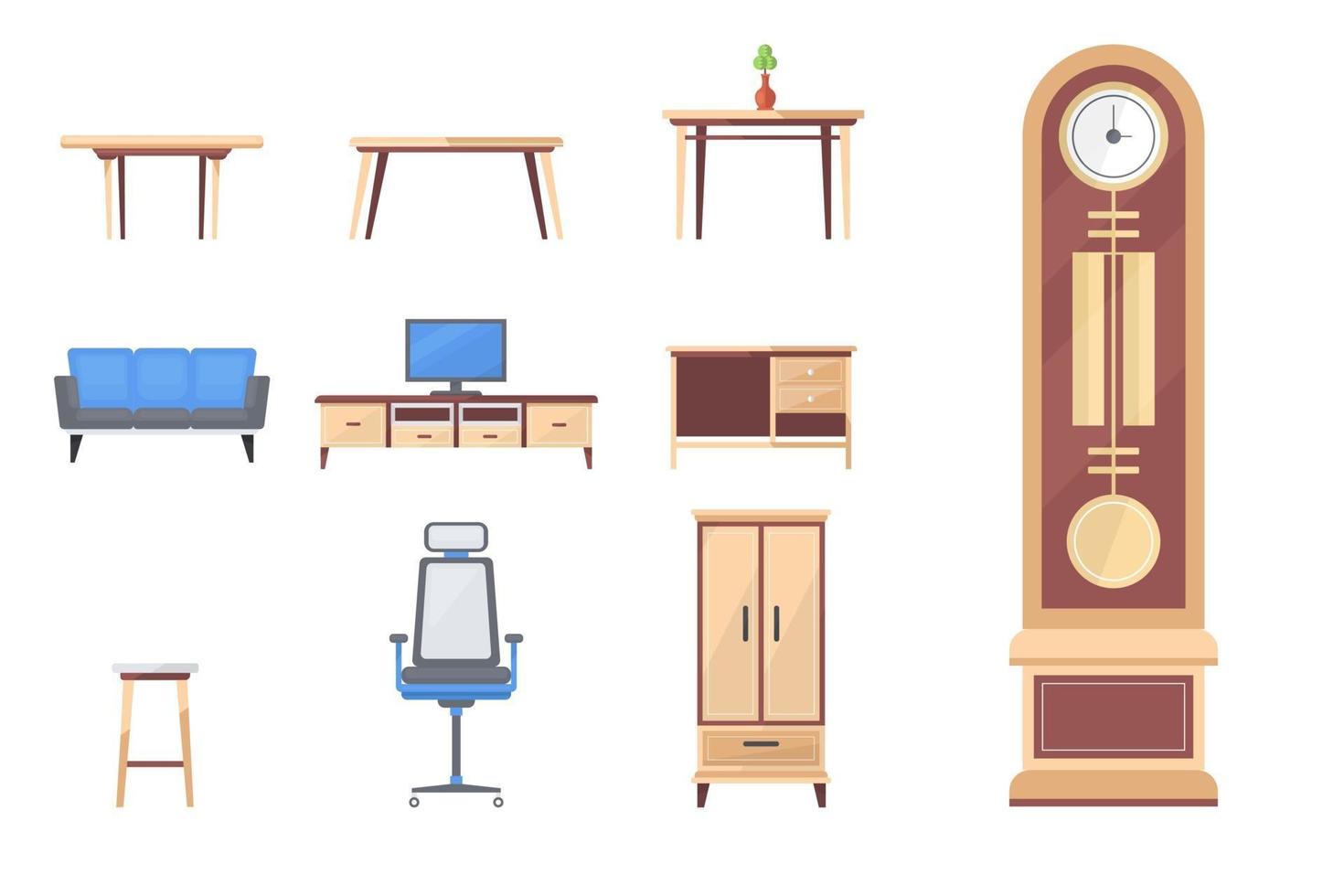 ilustración vectorial de conjunto de muebles de la casa vector