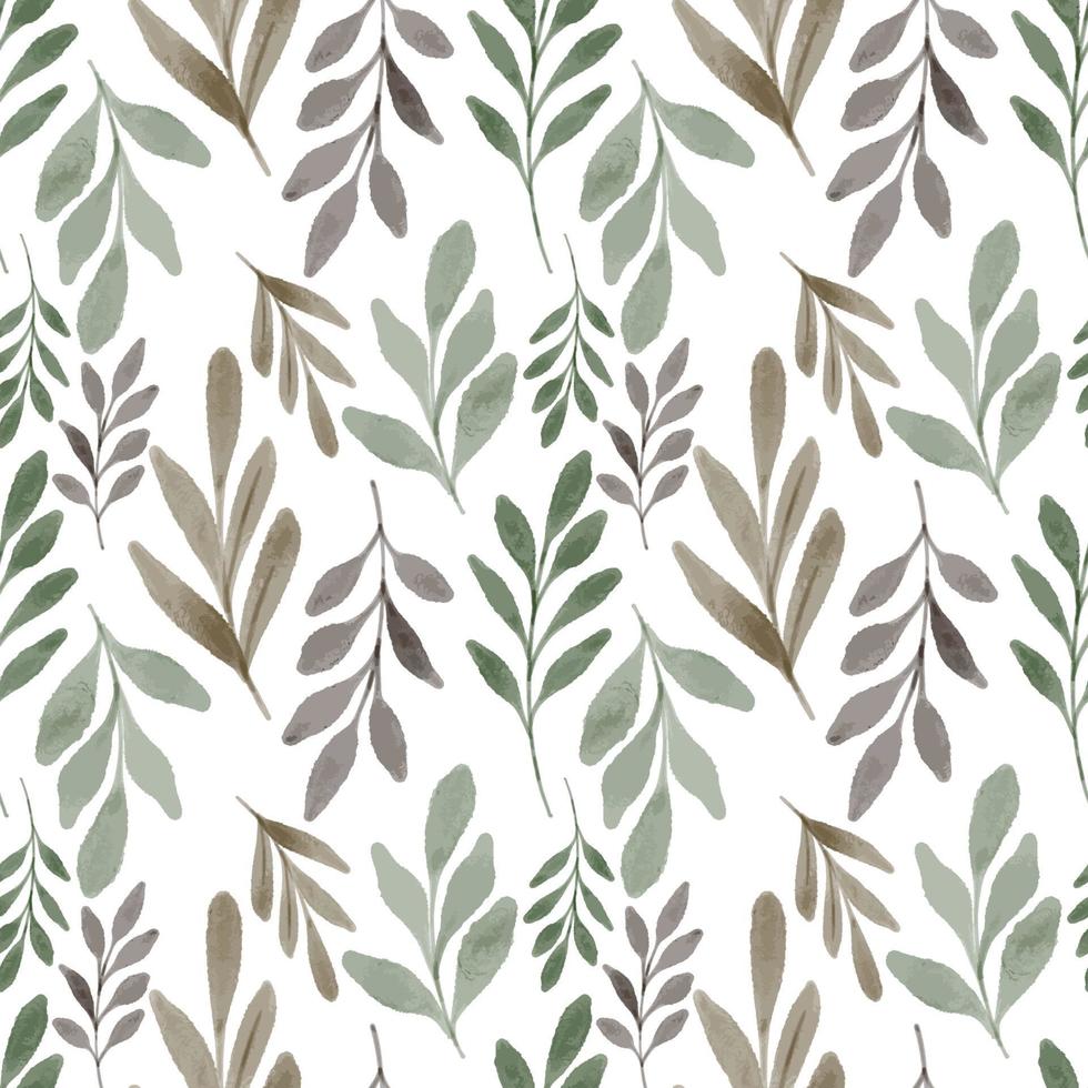 seamless pattern watercolor greenery foliage vector