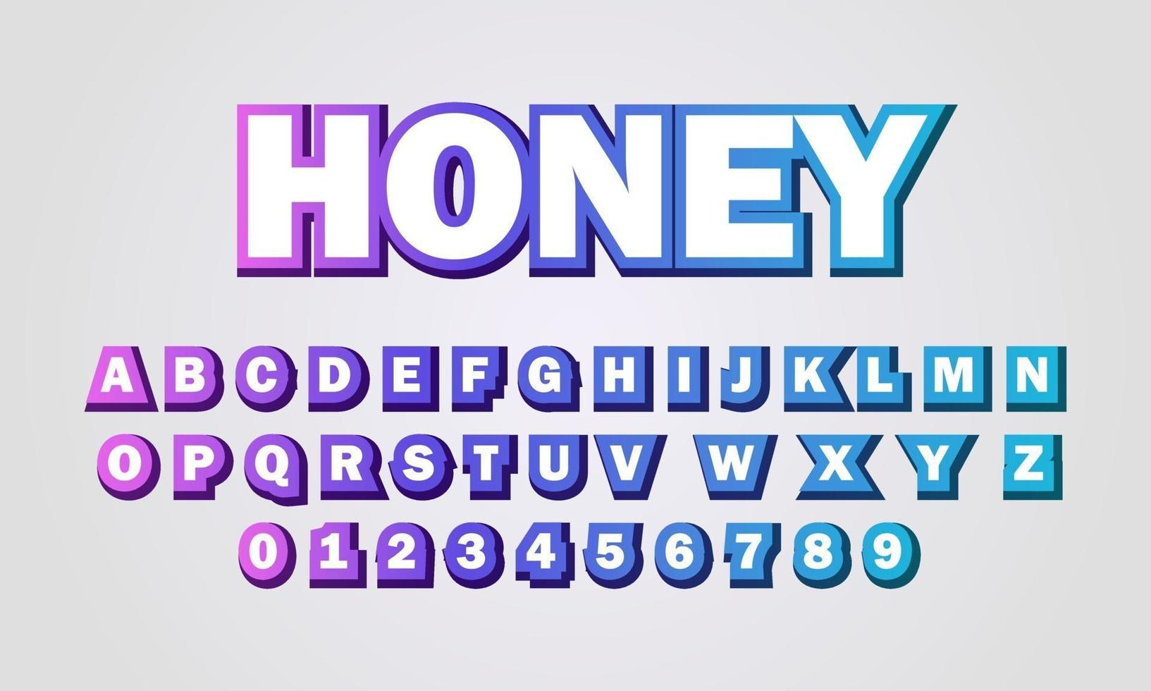 text effect honey font alphabet vector