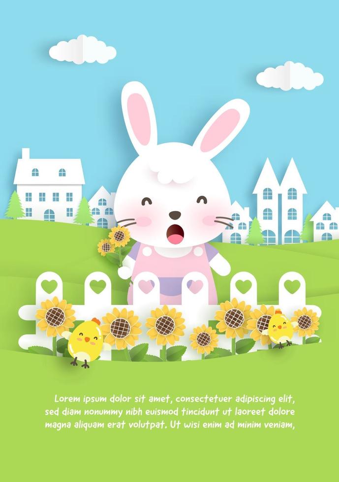 Easter day card vector