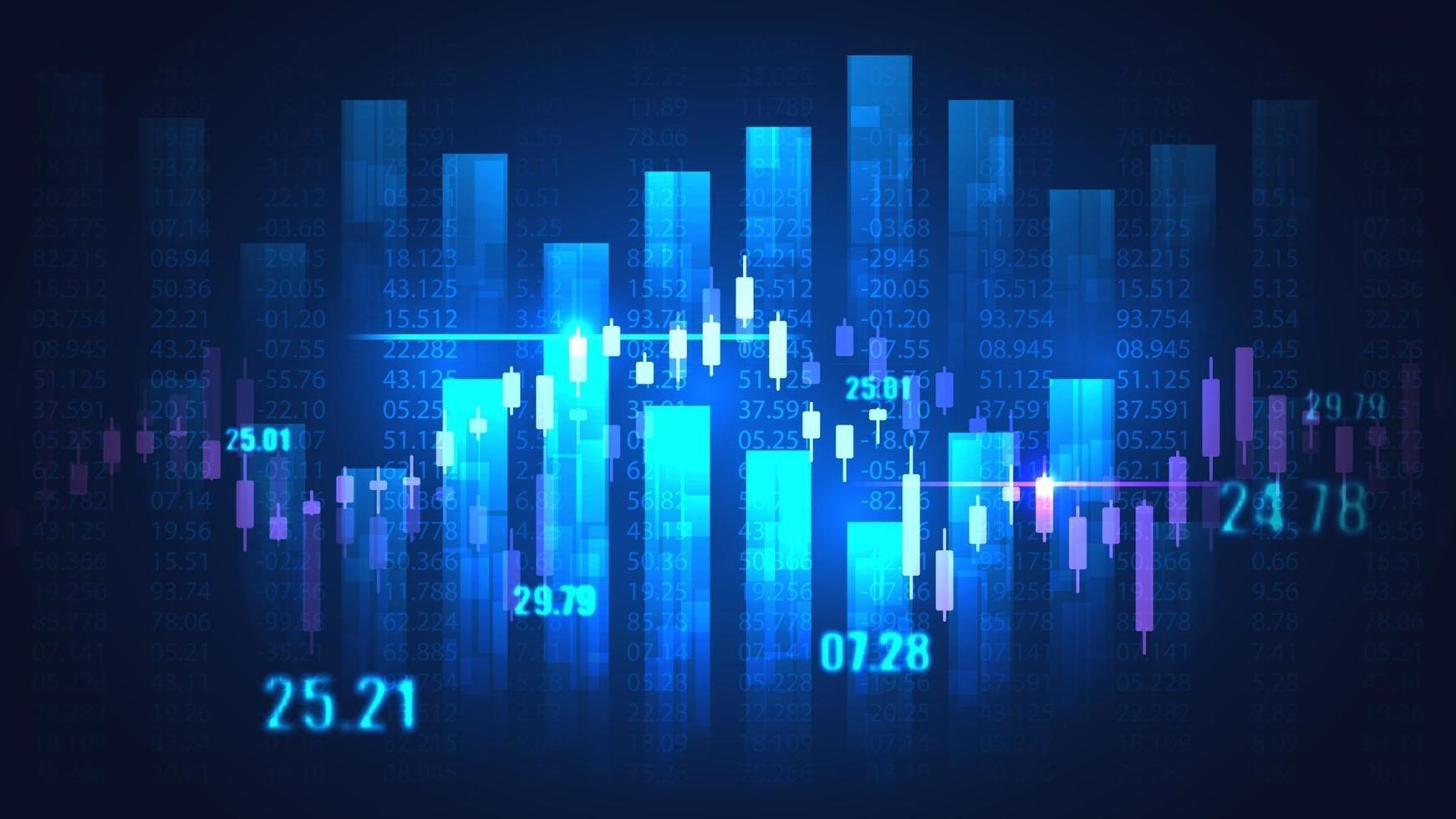 mercado de valores o gráfico de comercio de divisas en concepto gráfico vector