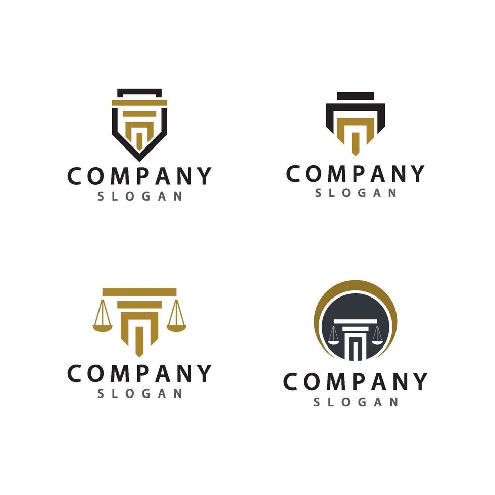 Law logo icon set vector