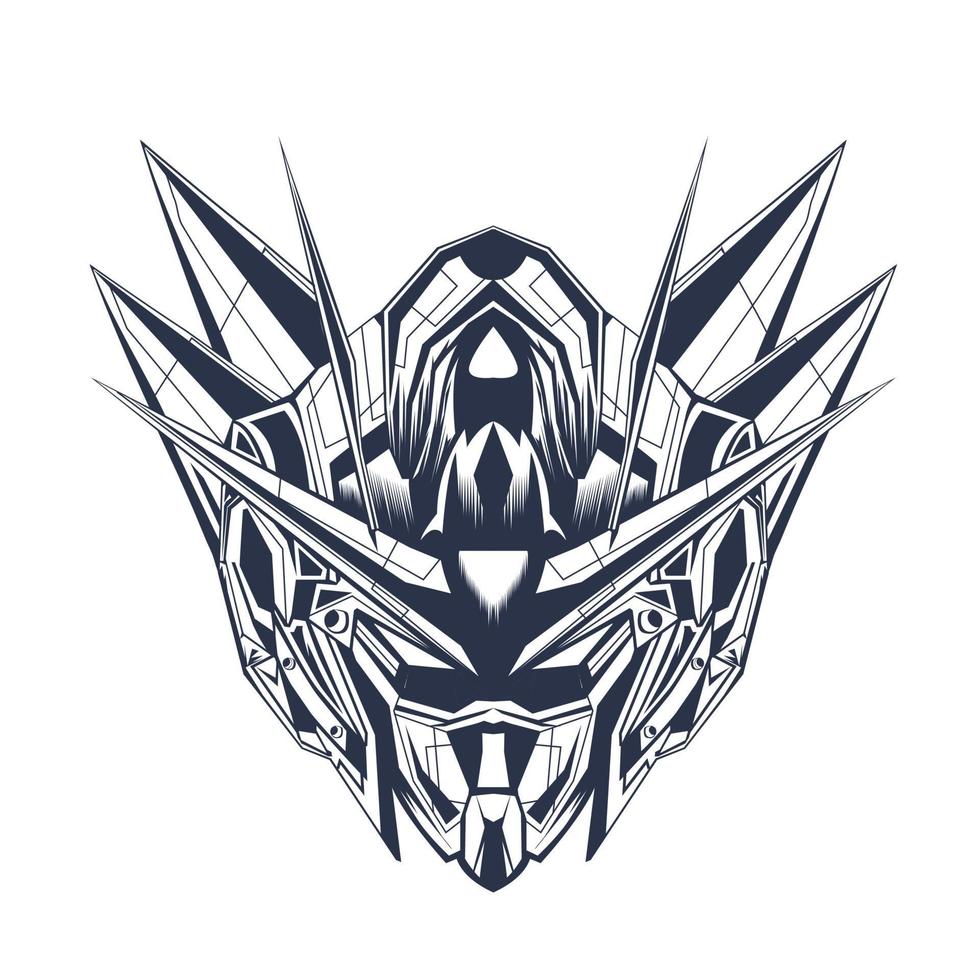 head inking illustration artwork vector