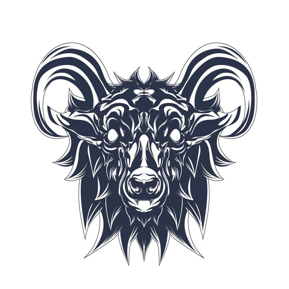 goat inking illustration artwork vector