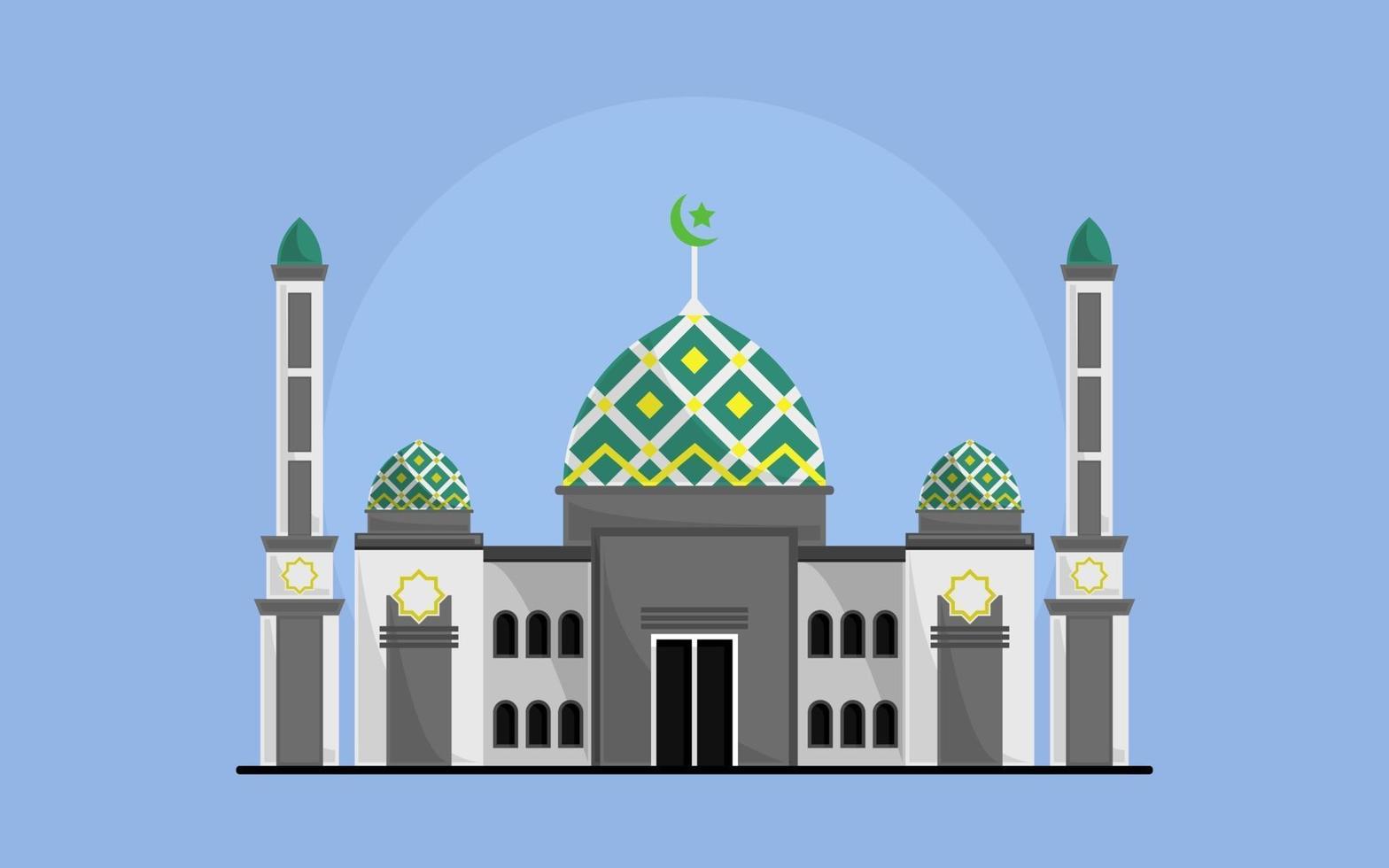 Gray mosque building vector illustration