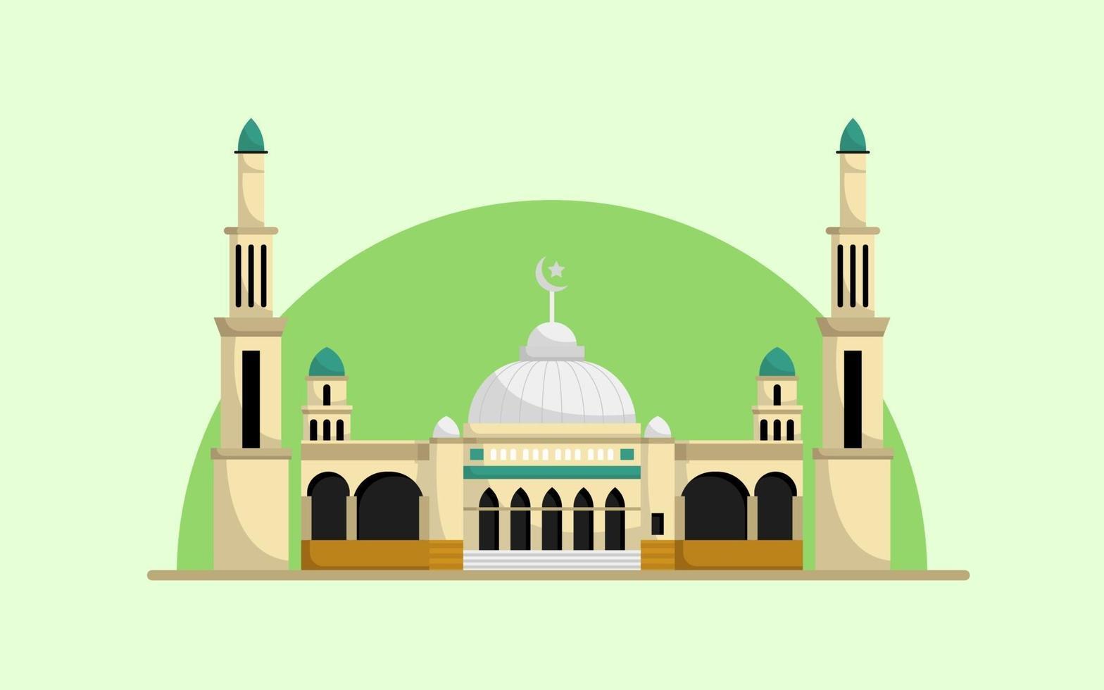edificio de la mezquita con dos torres vector