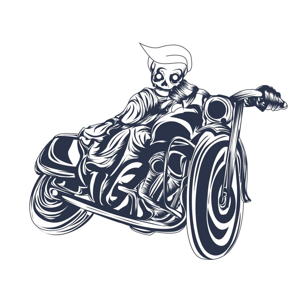 skull raiders inking illustration artwork vector