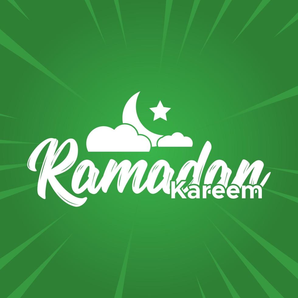 Ramadan Kareem greeting lettering text vector