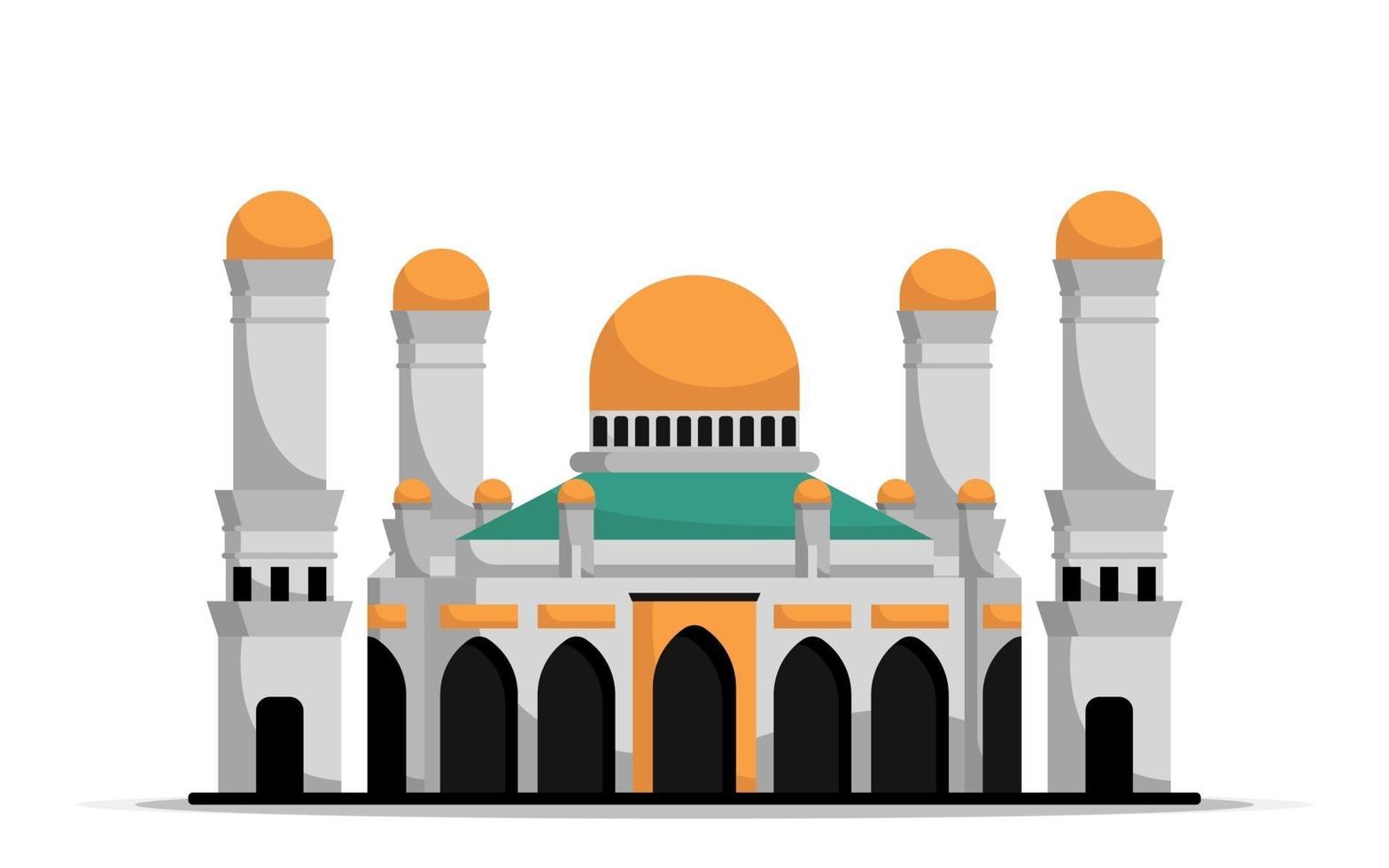 Simple mosque Islamic building vector illustration