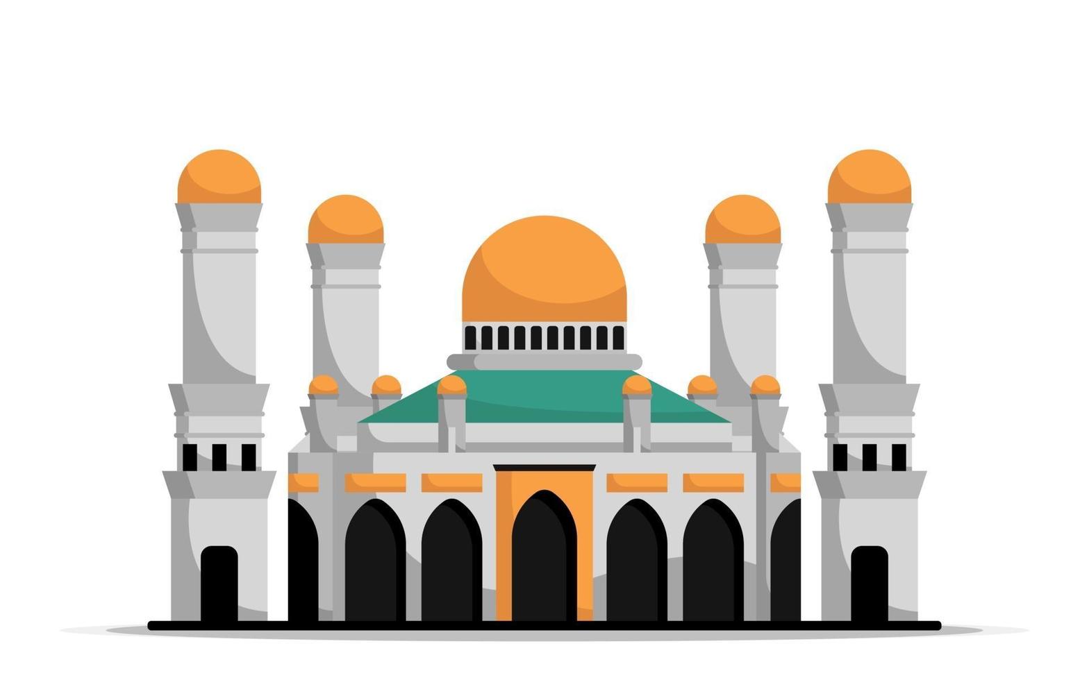 Simple mosque Islamic building vector illustration