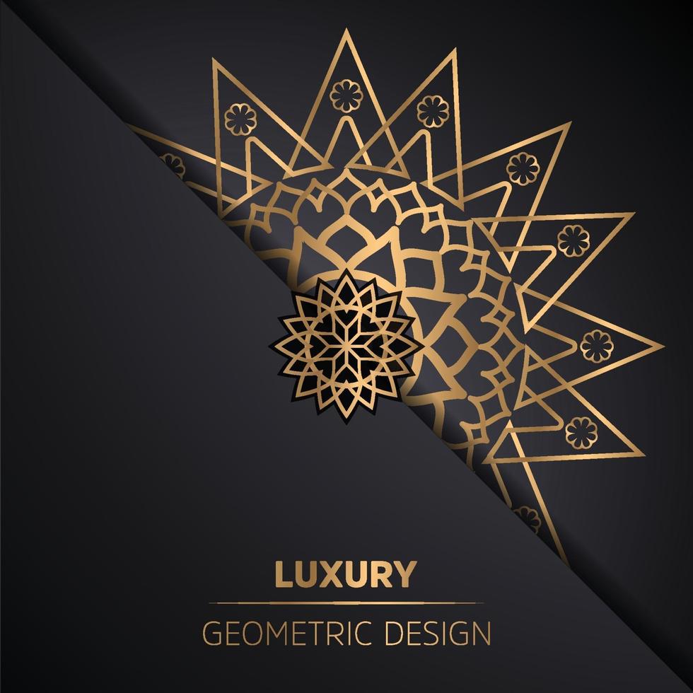 mandala design background in gold color vector