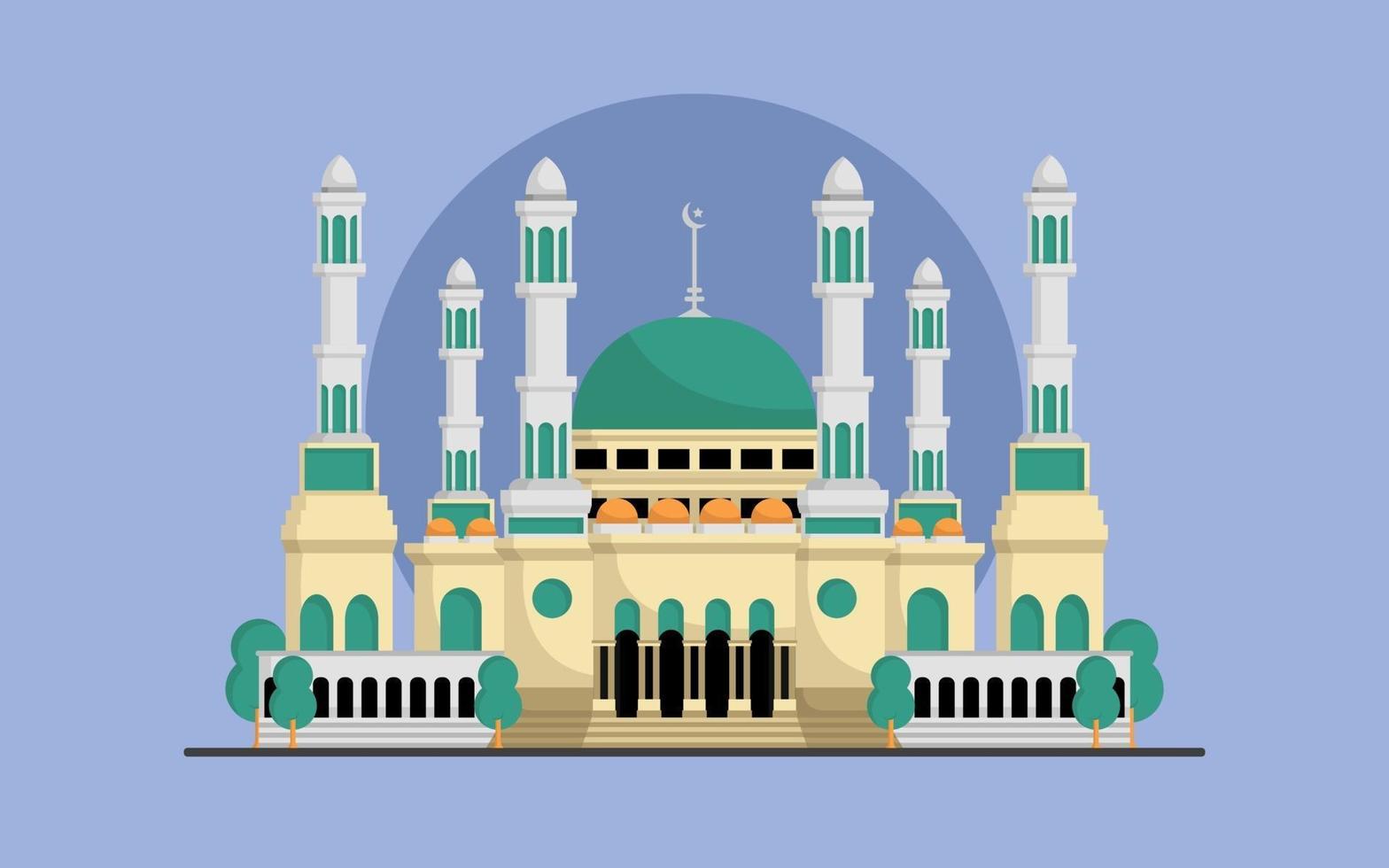 Large Islamic mosque vector illustration