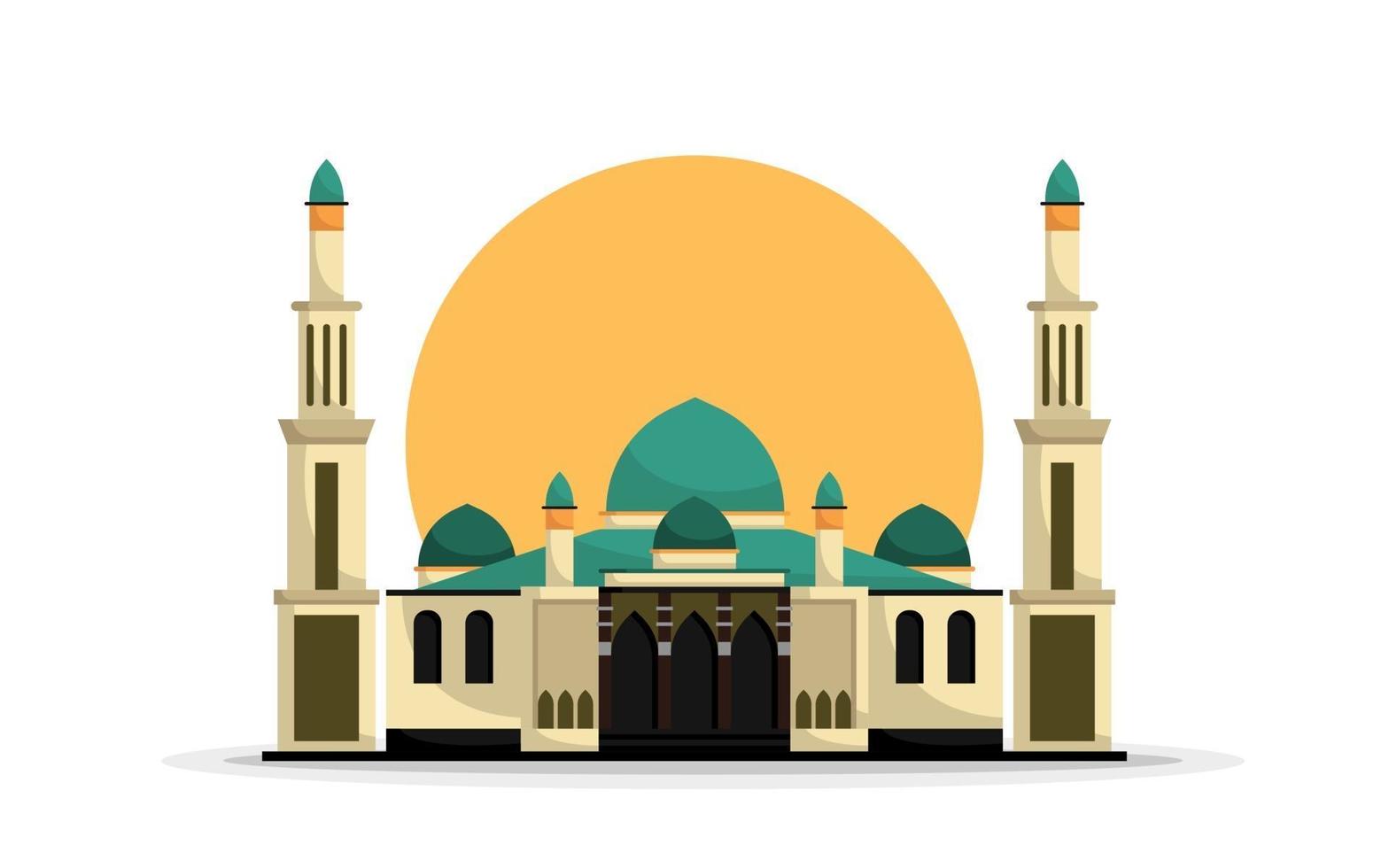 Ilustración de vector de edificio de mezquita islámica