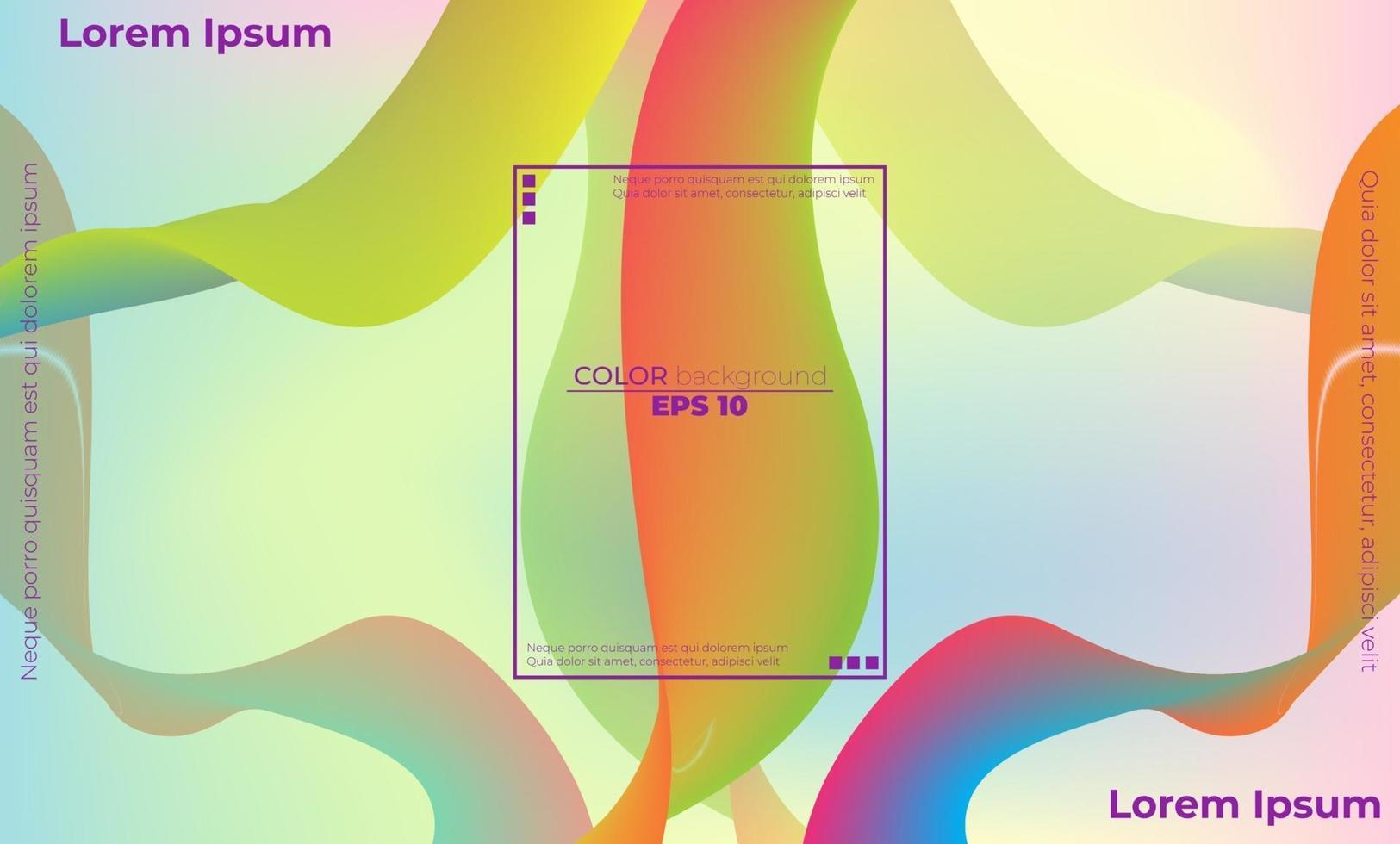 Abstract fluid color pattern of neon color liquid gradient background vector