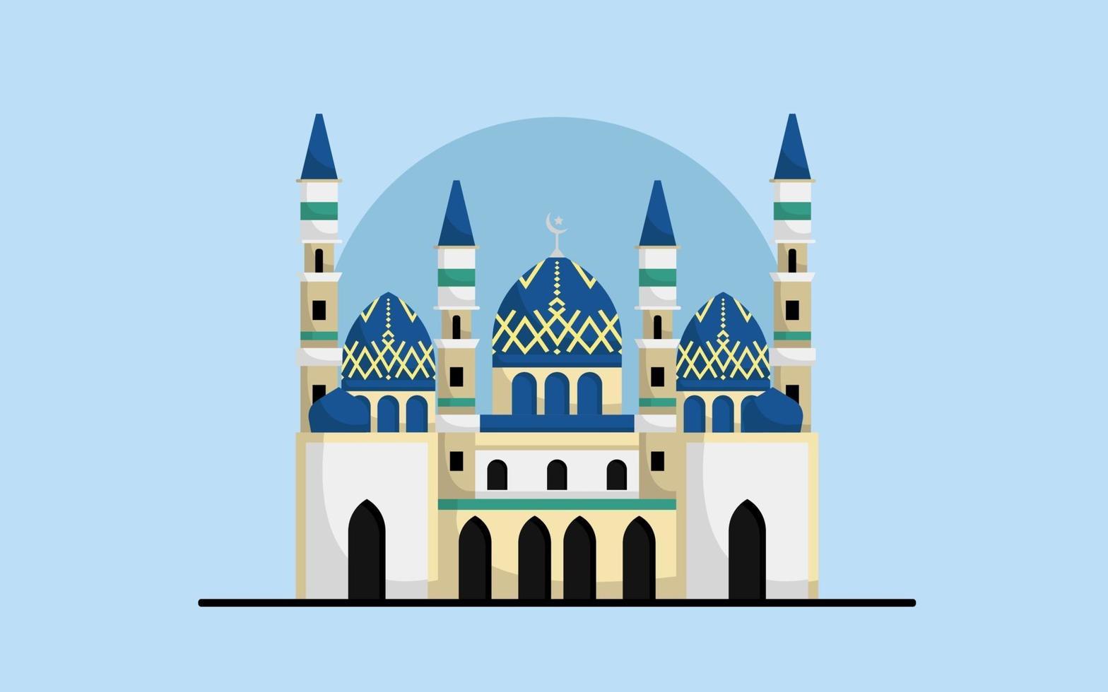 Blue mosque vector illustration