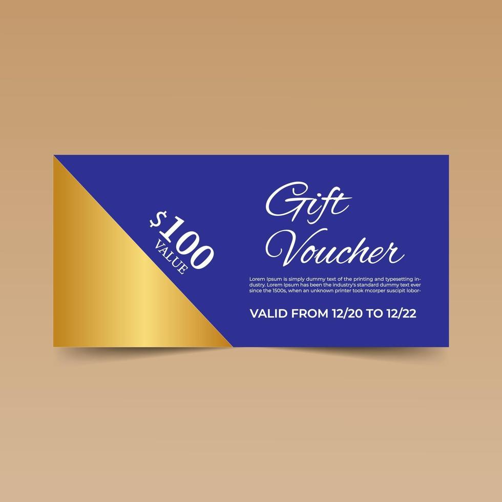 Nice  Blue Gift Voucher Design Template vector