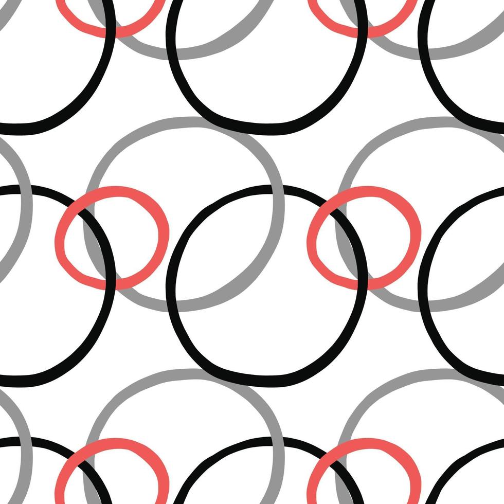 Vector seamless texture background pattern. Hand drawn, black, grey, red, white colors.