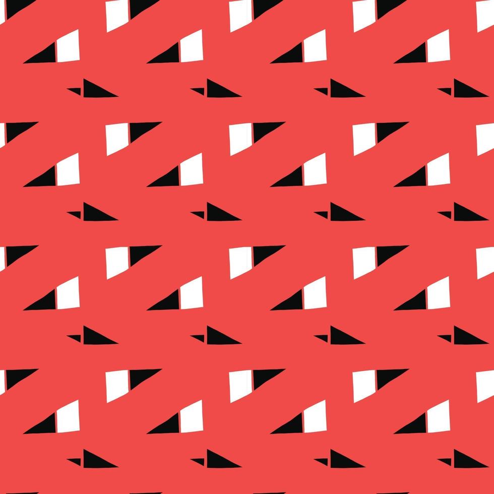 Vector seamless texture background pattern. Hand drawn, red, white, black colors.