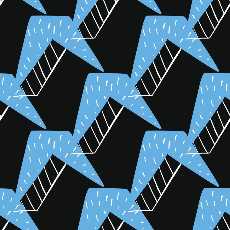 Vector seamless texture background pattern. Hand drawn, black, blue, white colors.