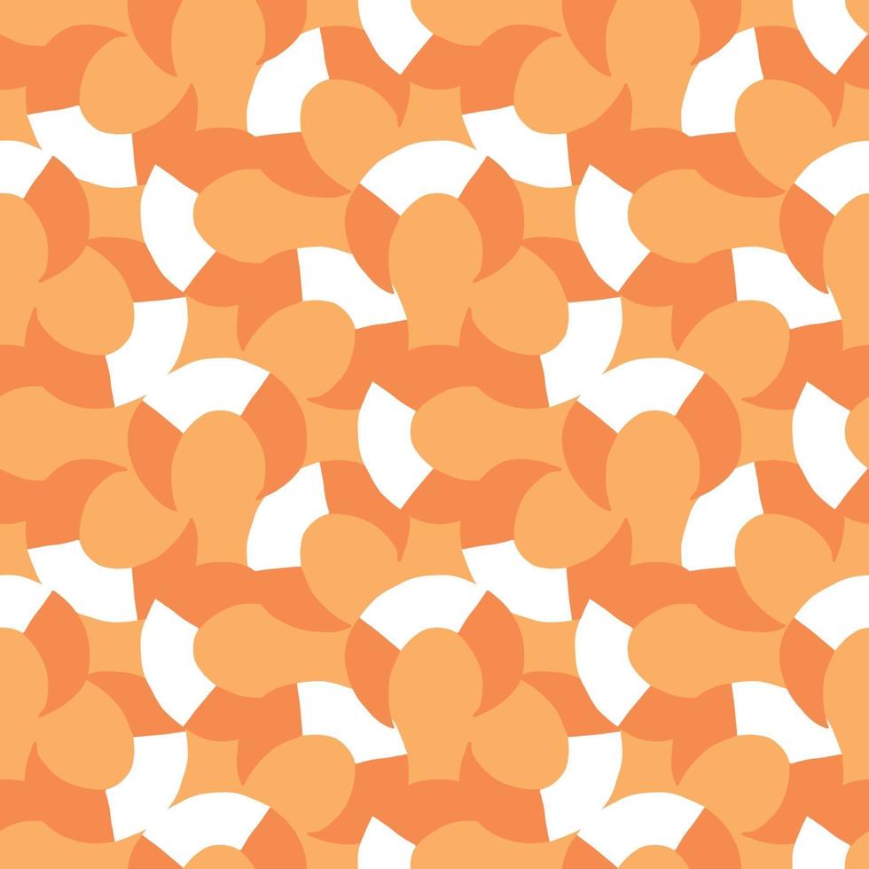 Vector seamless texture background pattern. Hand drawn, orange, white colors.