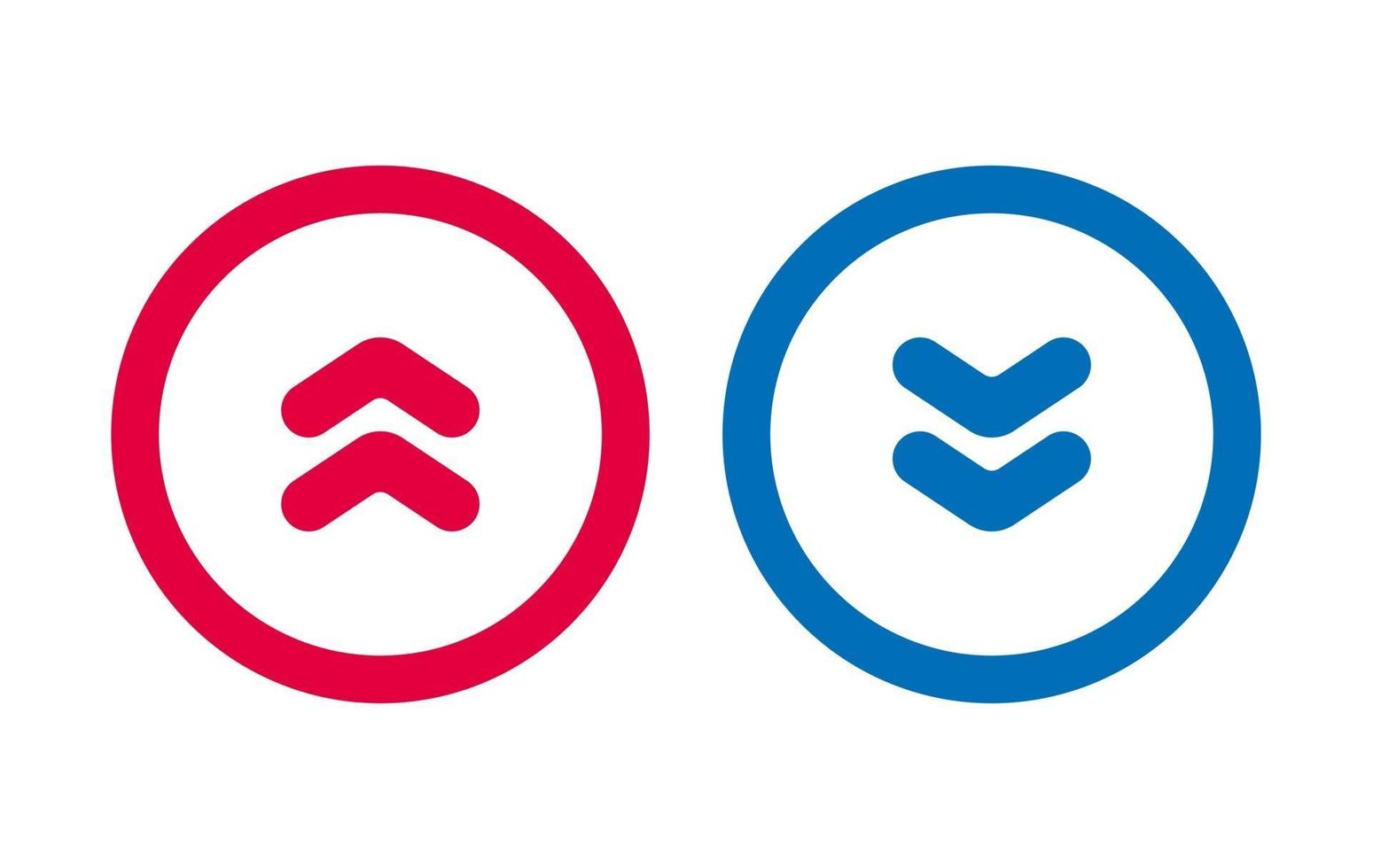 Design Arrow Icon Line Red And Blue vector