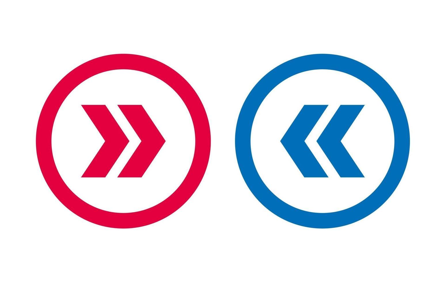 Design Left Right Arrow Icon BLue And Red vector