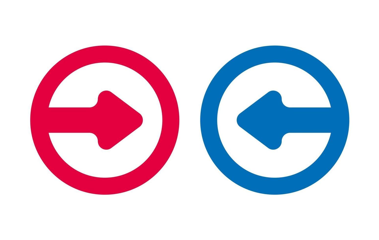 Design Arrow Icon Red And Blue vector