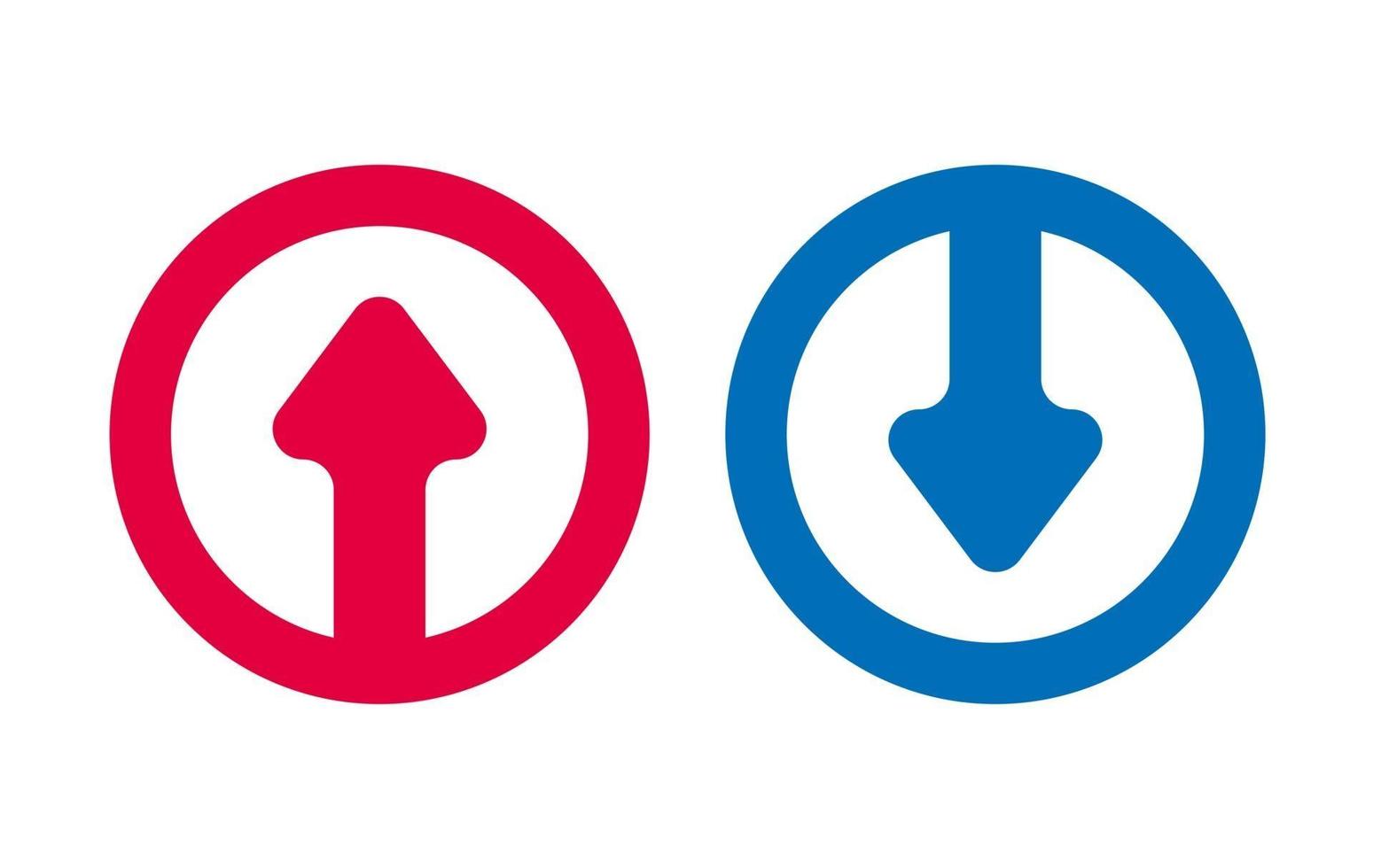 Design Arrow Line Icon Red And Blue vector