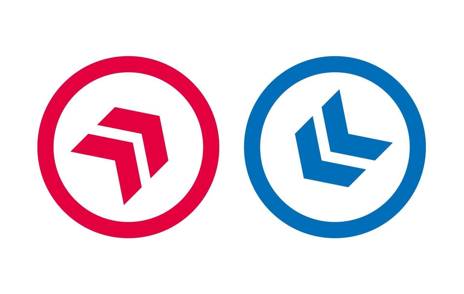 Arrow Line Icon Design Red And Blue Design vector