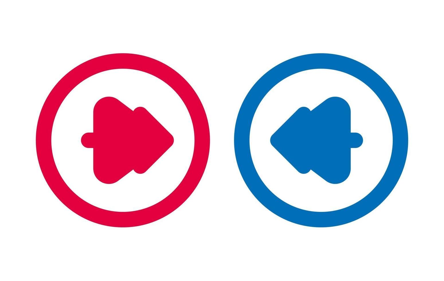 Design Tree Arrow Icon BLue And Red vector