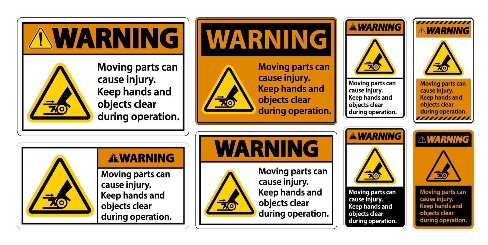 Warning Moving parts sign set vector