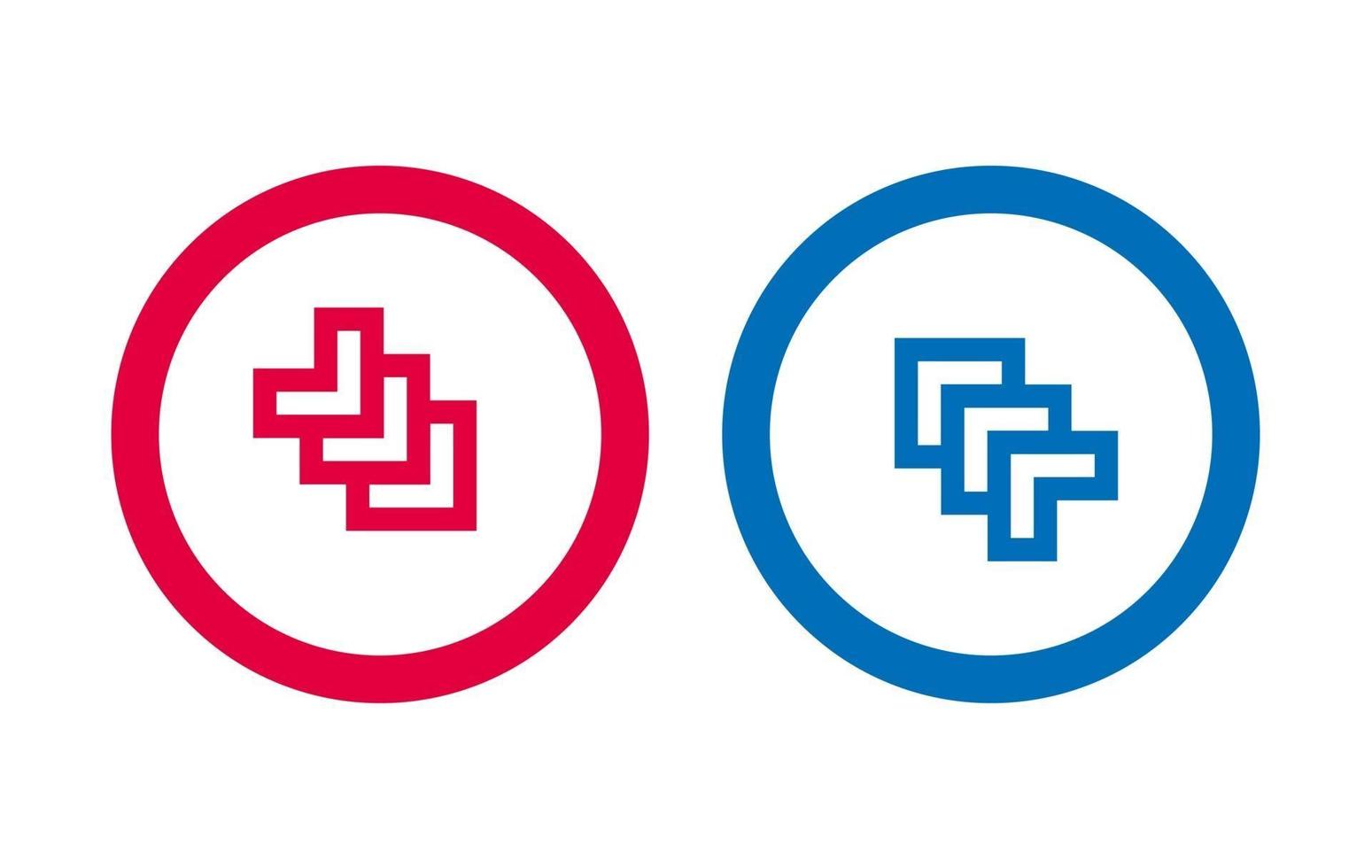 Arrow Design Red And Blue Icon Line vector
