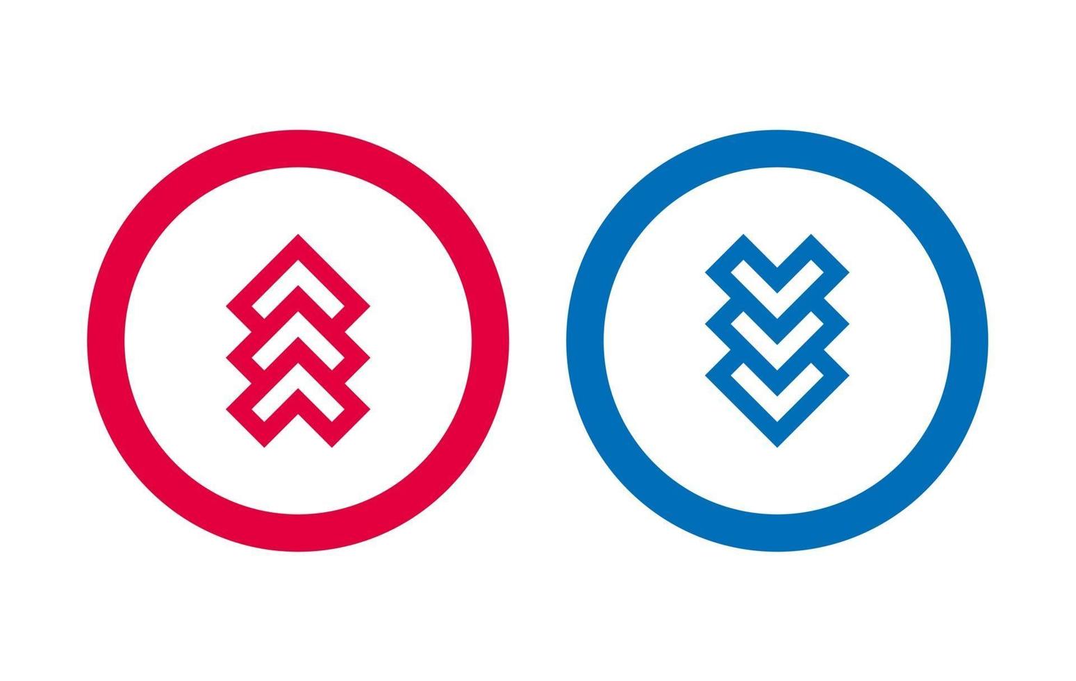 Arrow Design Line Icon Red And Blue vector