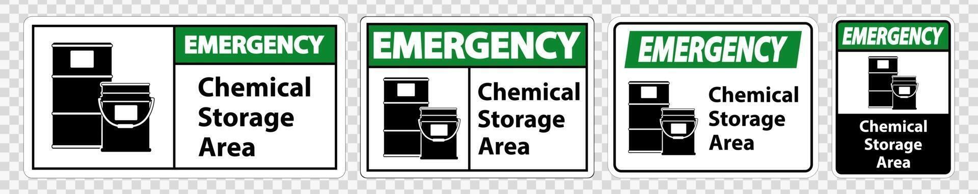 Emergency Chemical Storage Symbol Sign Isolate set vector