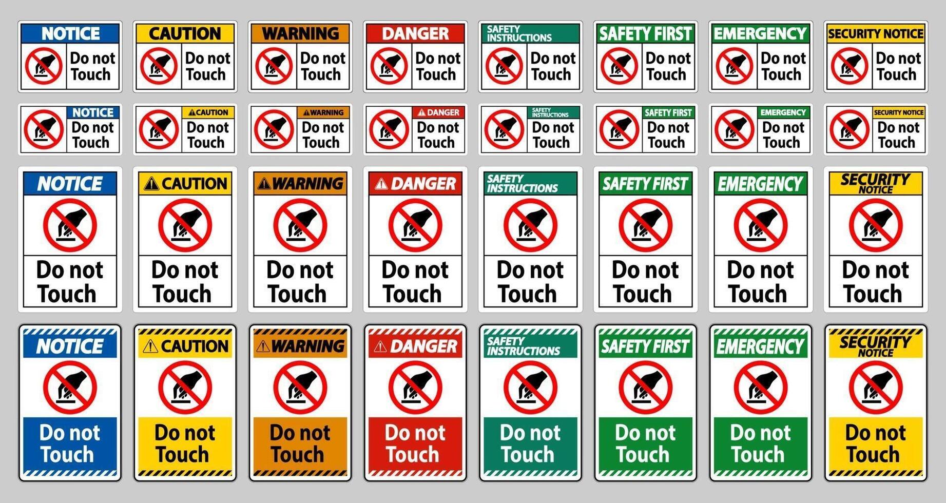 Do Not Touch Symbol Sign set vector