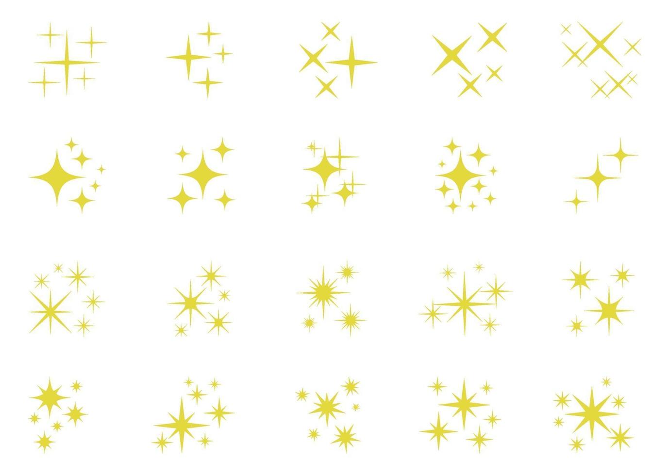 estrellas navideñas brillantes, chispas brillantes y elementos brillantes - ilustración vector