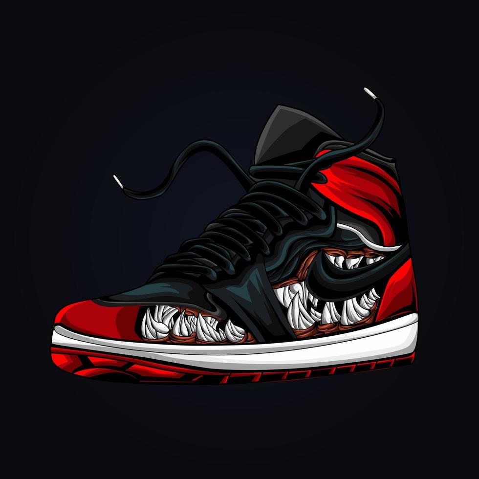 logotipo de la mascota del estilo de los zapatos vector