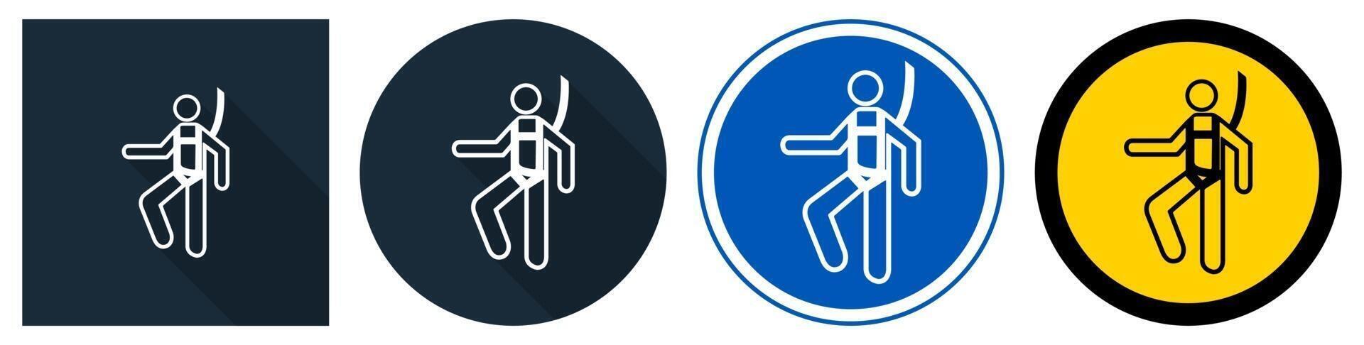 Symbol Wear Safety Harness Sign set vector